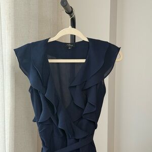 Milk & Honey navy mini wrap dress - Size M